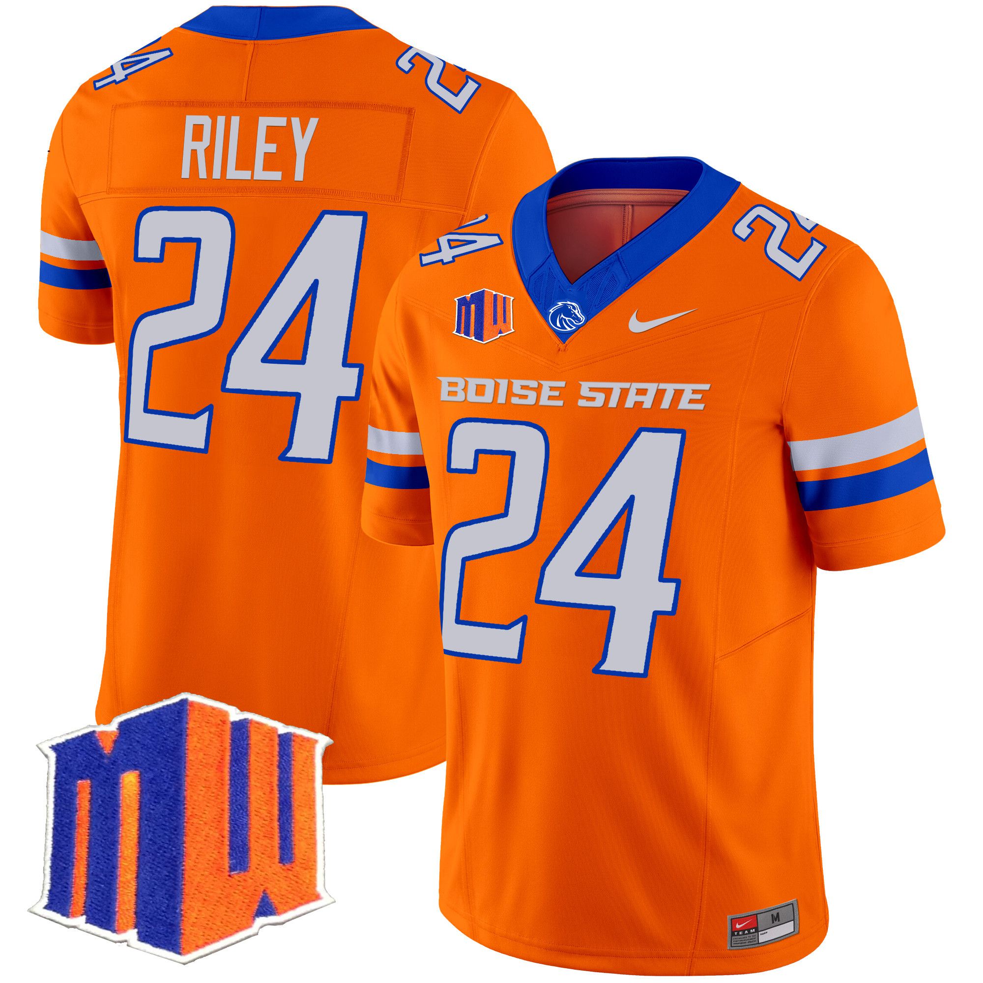 Men Boise State Broncos #24 Riley Orange Nike 2024 Vapor Limited NCAA Jersey style 1->more ncaa teams->NCAA Jersey